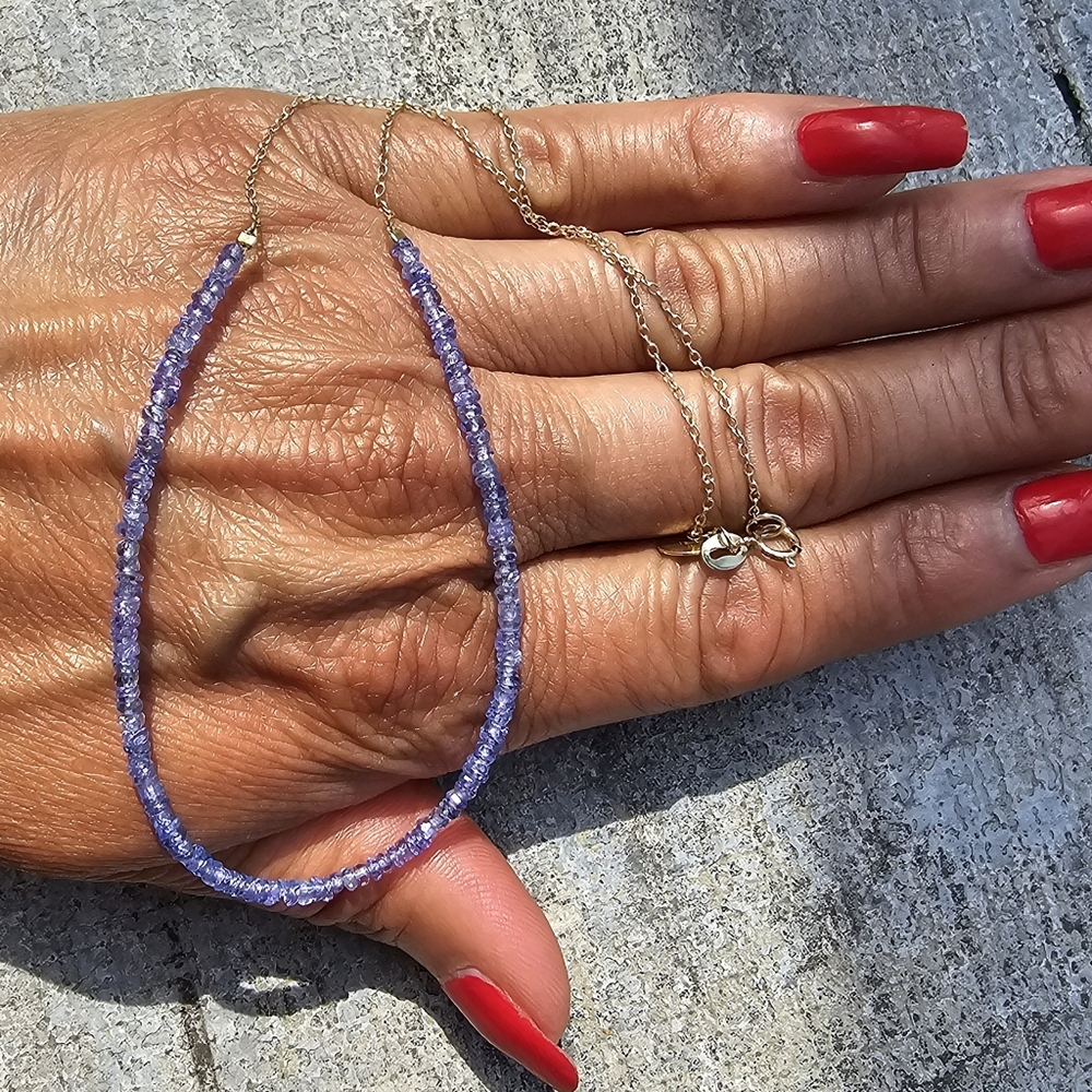 Tanzanite beads with sterling Silver Chain! - Picture 4 of 10